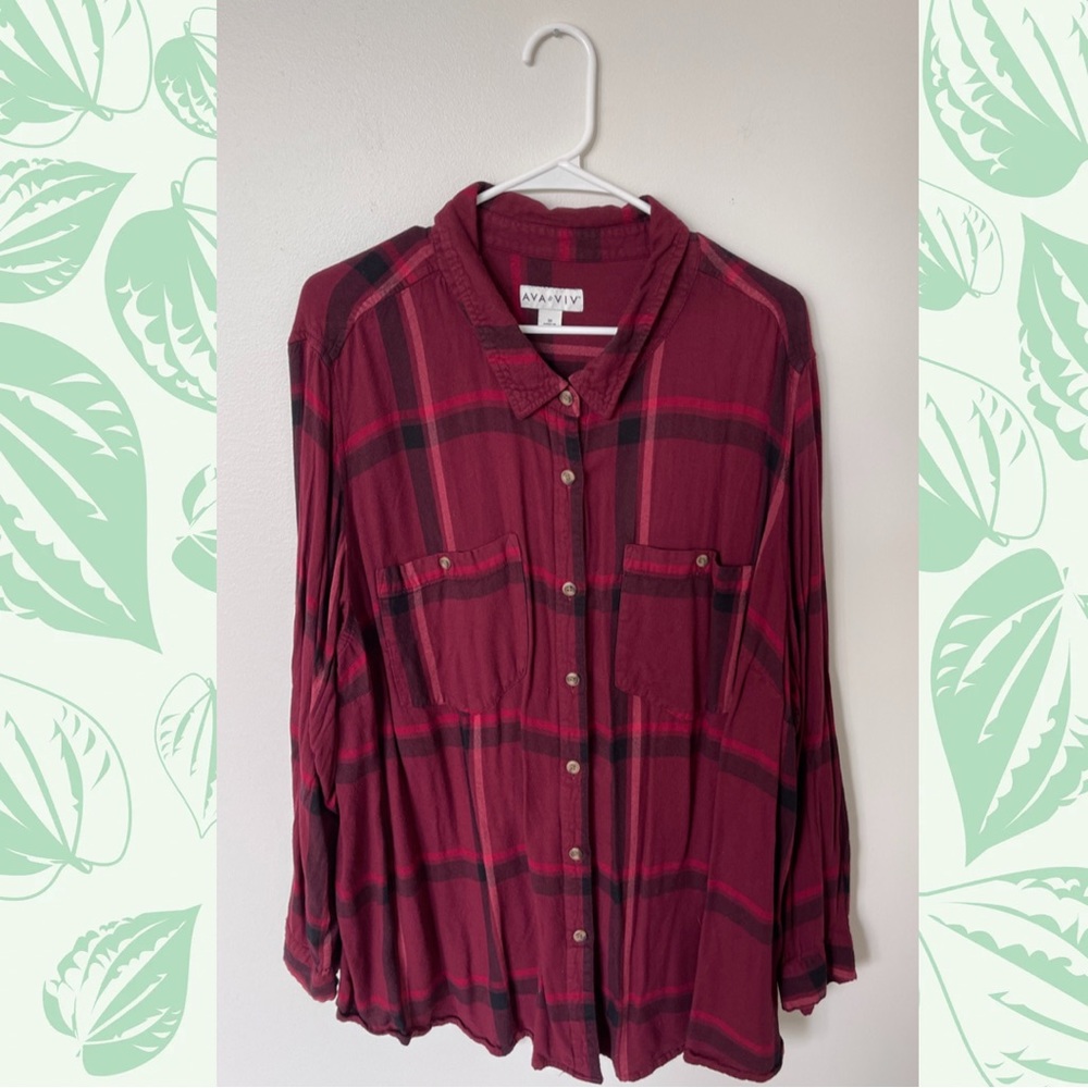 Women’s Plus Size AVA & VIV Plaid Shirt